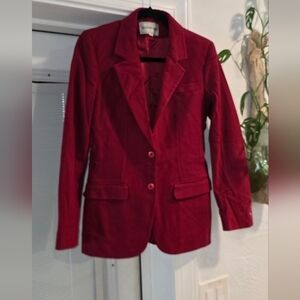 Vintage Jones New York Women's Red Wool Blazer Size 8